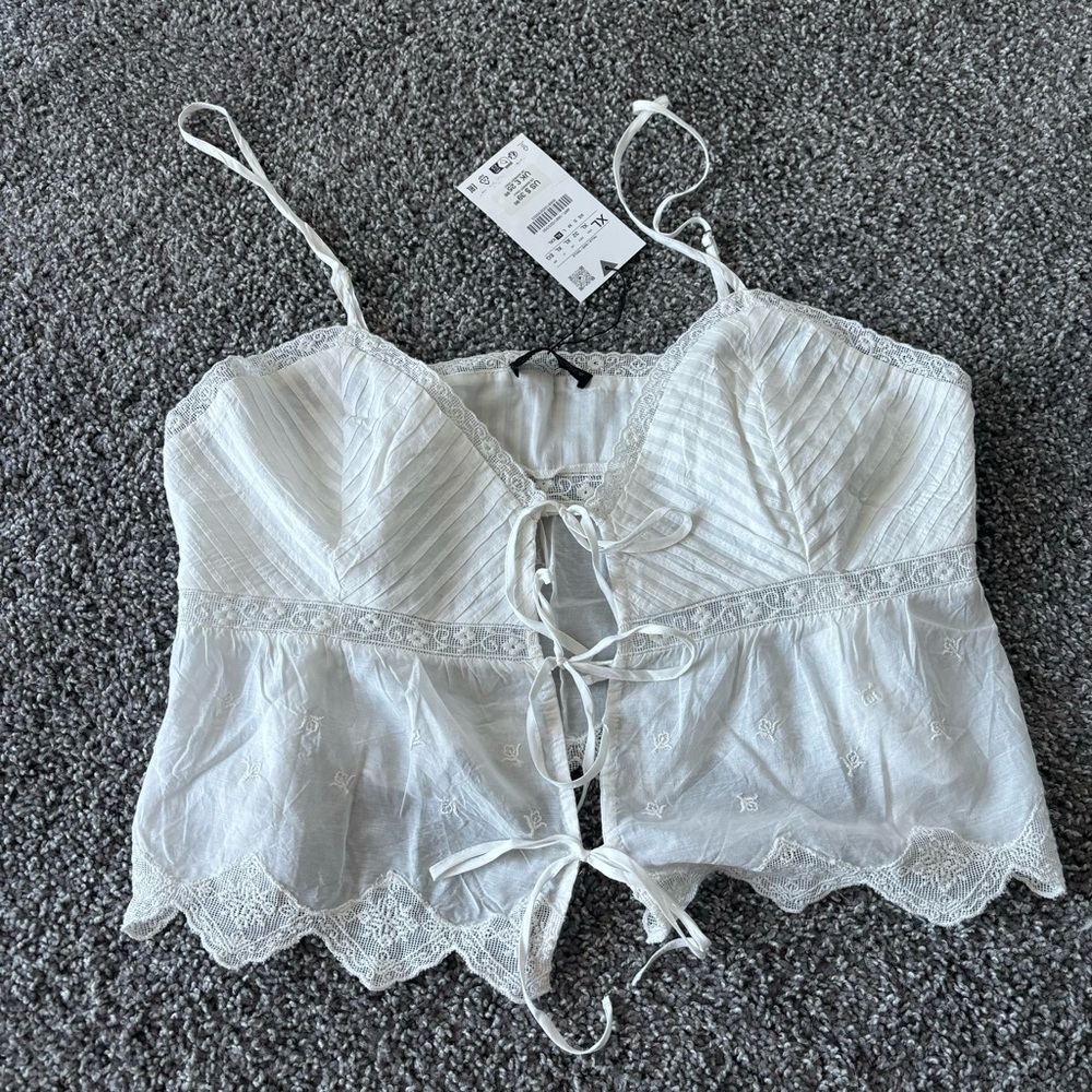 Zara Lace Embroidered Top
